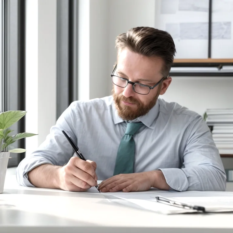 Lawyer reviewing contract documents